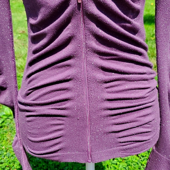 Athleta Sparkly Plum Zip Up Hoody Size S with matching headband! - Picture 5 of 10